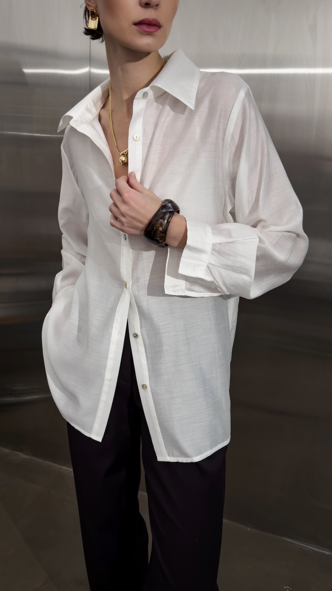 Рубашка из полупрозрачной вискозы