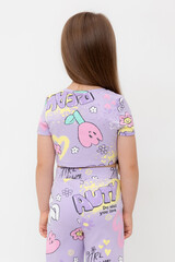 фуфайка  для девочки  КР 302697/пастельно-лиловый,позитив к541