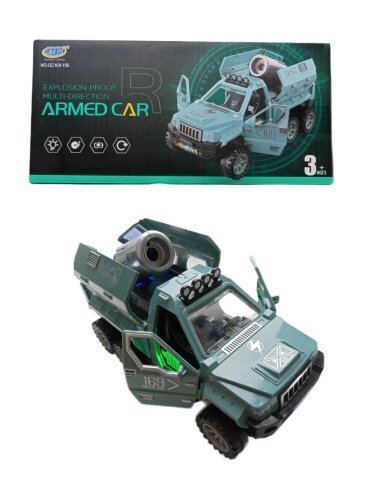 Машина военная с пушкой светомузыка, размер 22*10