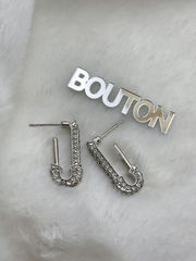 Серьги серебристые Гвоздики/Пусеты 