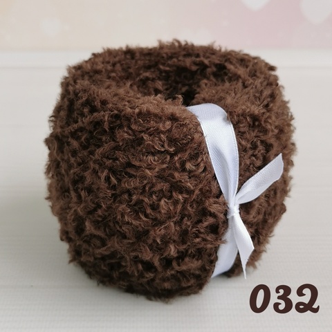 Пряжа Тедди с эффектом Букле, 032 Темный коричневый