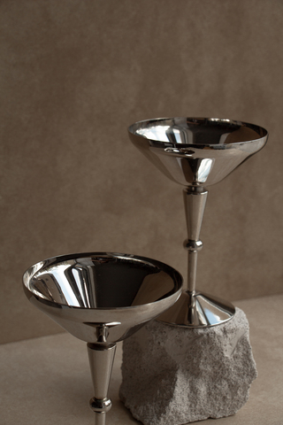 Винтаж Креманка на высокой ножке, сталь, Италия