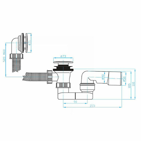 сифон EVK0150 clic-clack