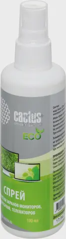 Чистящий набор (салфетки + спрей) Cactus CS-S3001E для экранов и оптики 1шт 18x18см 100мл