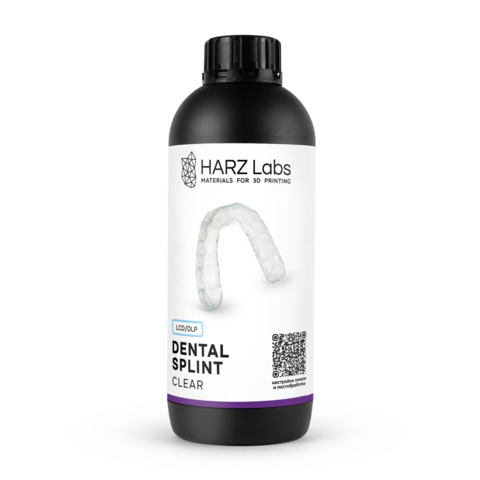 Фотополимерная смола HARZ Labs Dental Splint (Dental Clear PRO), прозрачная, 1 кг