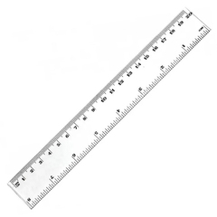 Линейка Basir пластиковая, прозрачная, 20 см