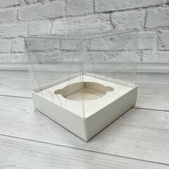 Коробка для 1 капкейка с прозрачным куполом 10х10х10 см