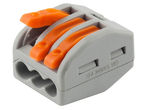 СВЕТОЗАР 32 А, соединительная 3-х проводная разъемная клемма (49190-3)