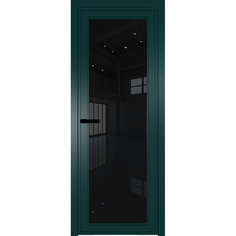 Межкомнатные двери Межкомнатная алюминиевая дверь Profil Doors AGP 1 зелёный матовый RAL 6004 стекло триплекс чёрный 1AGP_zelenaya_tripleks_chernyy.jpg