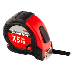 Рулетка 7,5 м х 25 мм, Status magnet fixation, обрезиненный корпус, зацеп с магнитом, Matrix, 31031
