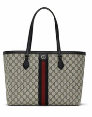 Сумка-тоут Gucci Ophidia GG среднего размера бежевый/синий
