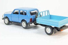 VAZ-21213 Niva Lada with trailer Bison (blue) Agat Mossar Tantal 1:43