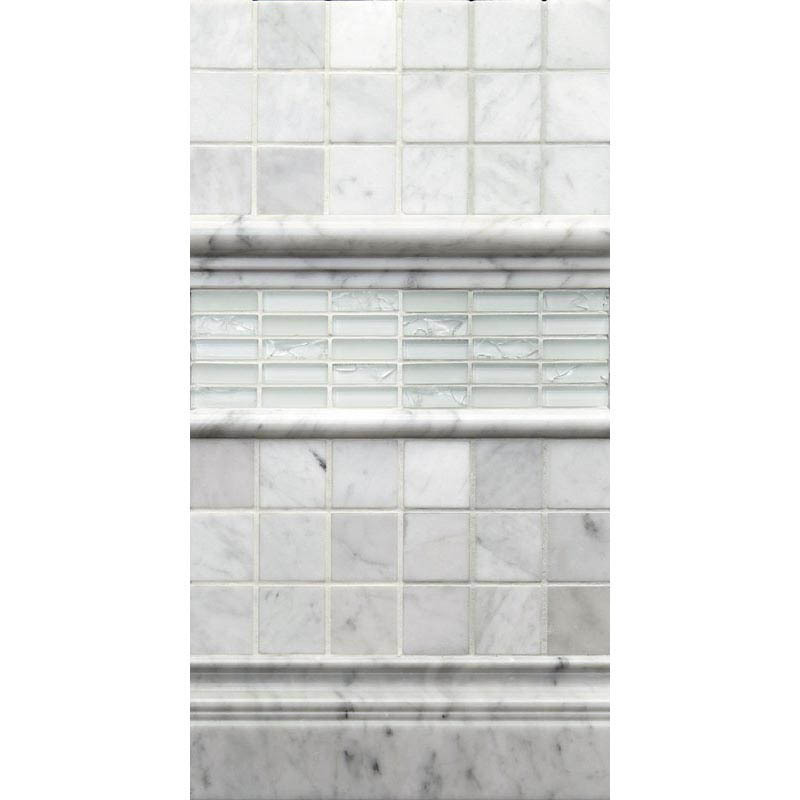 B088-1 Carrara Бордюры и плинтуса мрамор Natural Borders белый светлый молдинг глянцевый