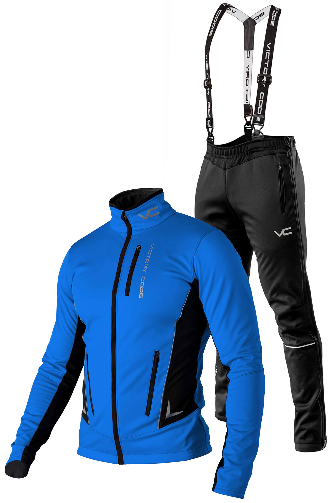 Утеплённый лыжный костюм 905 Victory Code Speed Up Blue с лямками ...