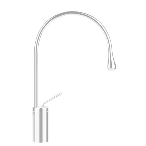 Gessi Goccia Смеситель для раковины на 1 отверстие, высокий, излив 244мм R=125, с фиксированным носиком,  цвет: белый 33806#279