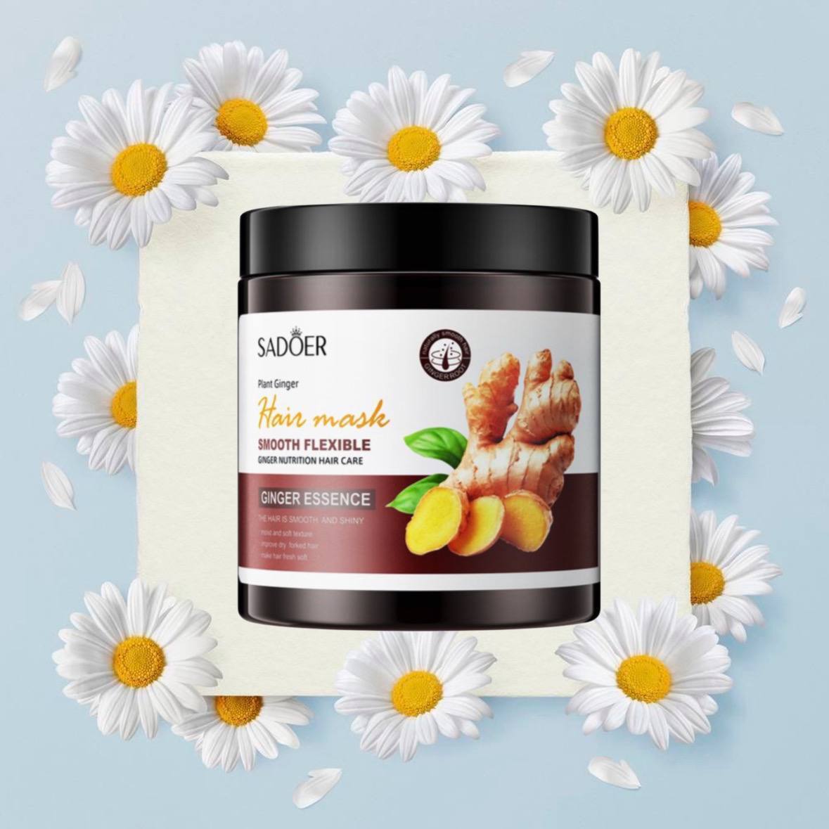 Укрепляющая маска для волос с корнем имбиря Sadoer Plant Ginger Hair ...