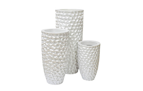 Кашпо для цветов напольное 32x47см Garda Decor жемчужно-белое