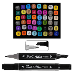 Маркер для скетчинга, двусторонние, Touch Aibao, четырёхгранные, 14 мм, спиртовые, 48 шт