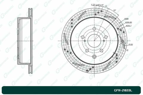 Диск тормозной перфорированный вентилируемый G-brake GFR-21833L левый