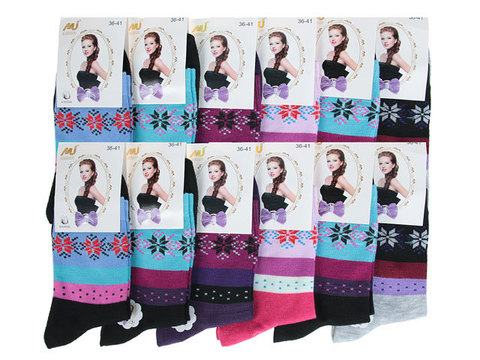 B5051 носки женские 36-41, (12шт) цветные