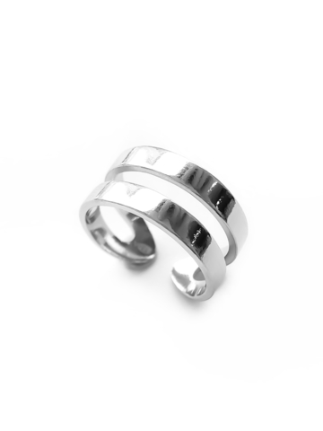 Серебряное двойное кольцо