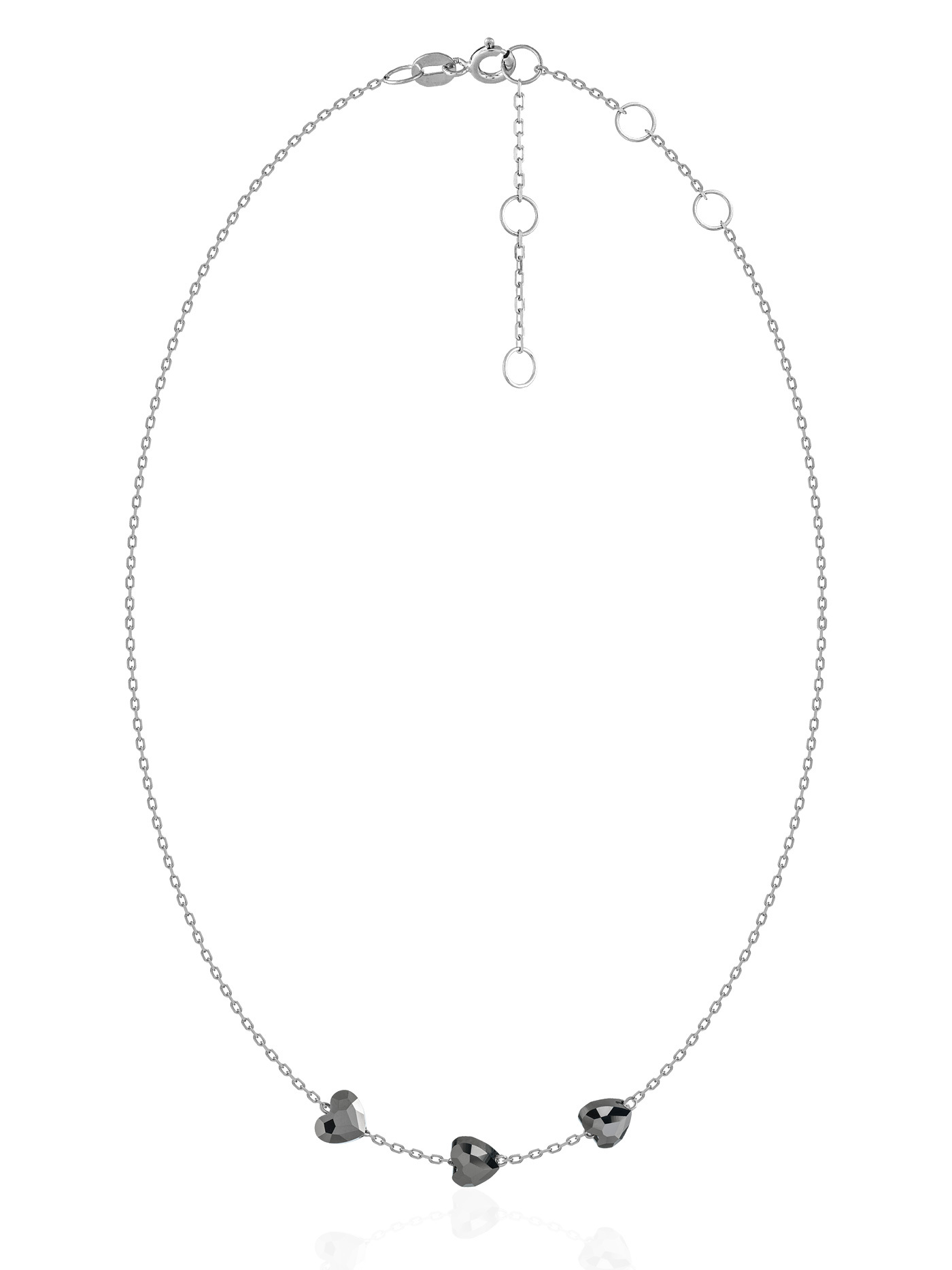 Ювелирный серебряный чокер на шею с кристаллами Swarovski