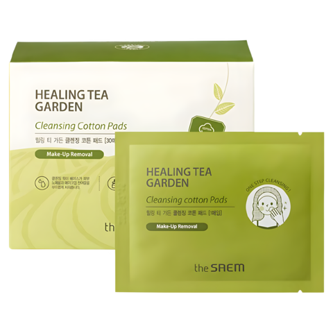 The Saem Garden Vegan Набор масок-патчей Healing Tea Garden Cleansing Cotton Pads