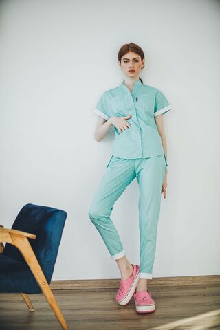 Брюки женские м593 toray стретч мятаSZ7/белый