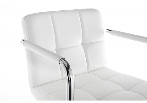 Барный стул Turit белый 54*54*89 Хромированный металл /Белый