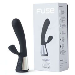 Чёрный интерактивный вибратор Kiiroo Ohmibod Fuse - 18 см. - 