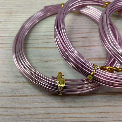 Проволока для рукоделия 2 мм/длина 5м/цвет светло-розовый/3шт по 5м