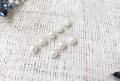 Бусины пришивные под жемчуг, Ø 6 мм, молочный