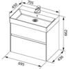 Aquanet 312876 Тумба с раковиной Aquanet Бруклин 70 цв. антрацит матовый (312876)