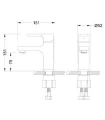 Смеситель для умывальника монолитный – LM0606C, Серия AURA