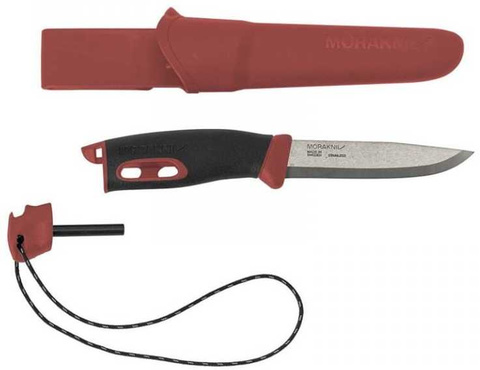 Нож Morakniv Companion Spark стальной разделочный, лезвие: 104 mm, черный/красный (13571)
