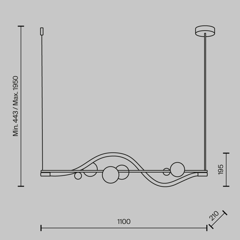 Подвесной светодиодный светильник Maytoni Oasis MOD289PL-L13BS3K