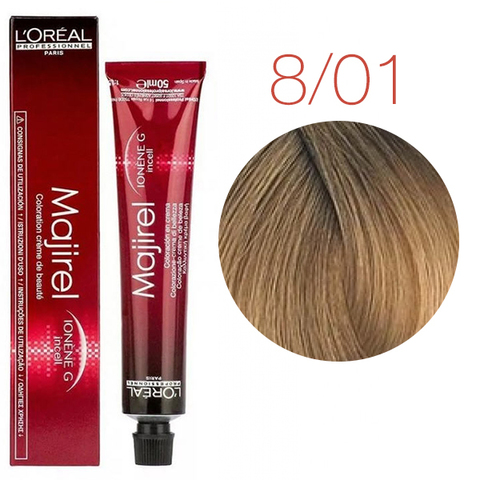 L'Oreal Professionnel Majirel 8.01 (Светлый блондин натуральный пепельный) - Краска для волос