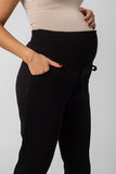Утепленные спортивные брюки для беременных 12235 черная ночь