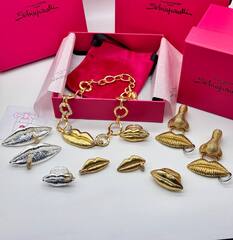 Серьги LIPS в стиле Schiaparelli цвет серебро/золото