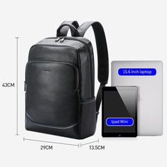 Рюкзак бизнес BOPAI 61-121671A из натуральной кожи черный (уценка)