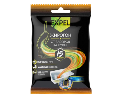 Средство для устранения засоров Жирогон от жира и пищевых остатков 2 саше по 50г, шт