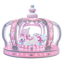 Электрическая карусель «Корона Принцессы» розовая, 12 мест
