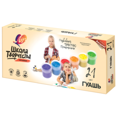 
          Гуашь Луч 21 цвет, 20 мл., картонная упаковка, "Школа творчества"
