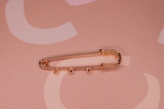 Булавка-брошь для подвесок 50 мм позолота