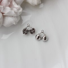 Подвеска Яблоко 12*14 мм, родий, П040