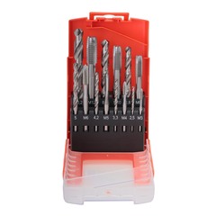 Набор метчиков машинных M3 -M12 HSSE DIN371/376 (B/4-5P, + сверла) 14пр Bucovice(CzTool) 104003