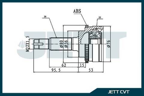 ШРУС внешний JETT V41-9174 ABS