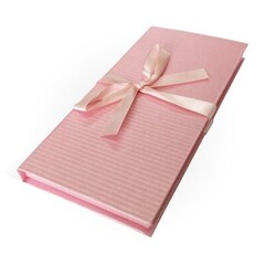 Коробка для денег, тиснение ПЕРЛАМУТР полоска розовый, 17*8,3*1,6 см, 1 шт.