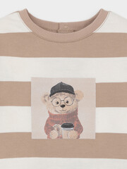 джемпер  для мальчика  КР 302911/темно-бежевый,полоска к636