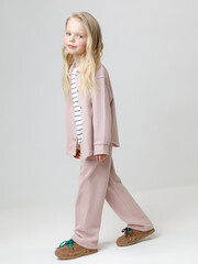 брюки  для девочки  КР 400843/розовый лед к577